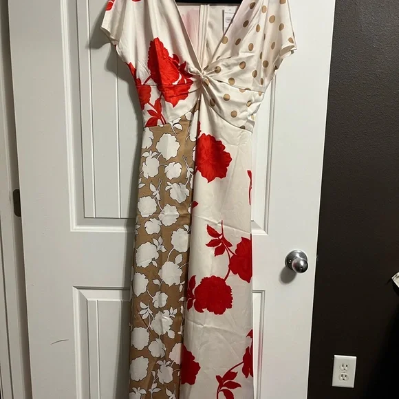 Ann Taylor Floral Collage Twisted Midi Dress NWT $229 Size 6 GORGEOUS Whimsical - Picture 5 of 13